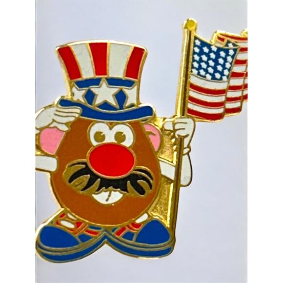 2001 Hasbro Mr Potato Head Uncle Sam Lapel Pin 1.25 Inch Patriotic USA - Picture 2 of 6